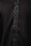 Buy_House Of Koa_Black Satin Embroidery Cheetah Blaze Shirt _Online_at_Aza_Fashions