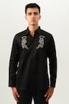 Shop_House Of Koa_Black Satin Embroidery Tigris Shirt _Online_at_Aza_Fashions