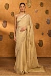 Buy_Masaba_Ivory Tissue, Silk Embroidery, Moon Garden Saree With Unstitched Blouse Piece _at_Aza_Fashions