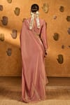 Shop Masaba Mauve Tissue, Silk Embroidery, Moon Garden Saree With Unstitched Blouse Piece at Aza Fashions Shop_Masaba_Mauve Tissue, Silk Embroidery, Moon Garden Saree With Unstitched Blouse Piece _at_Aza_Fashions