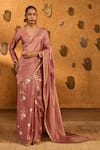 Buy Masaba Mauve Tissue, Silk Embroidery, Moon Garden Saree With Unstitched Blouse Piece at Aza Fashions Buy_Masaba_Mauve Tissue, Silk Embroidery, Moon Garden Saree With Unstitched Blouse Piece _at_Aza_Fashions