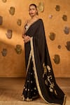 Masaba Black Silk Sequins, Foil Wishdrop Gota Saree With Unstitched Blouse Piece at Aza Fashions Masaba_Black Silk Sequins, Foil Wishdrop Gota Saree With Unstitched Blouse Piece _at_Aza_Fashions