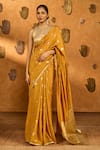 Buy Masaba Yellow Silk, Tissue Foil Ochre Tea Blossom Saree With Unstitched Blouse Piece at Aza Fashions Buy_Masaba_Yellow Silk, Tissue Foil Ochre Tea Blossom Saree With Unstitched Blouse Piece _at_Aza_Fashions