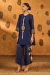 Buy Masaba Sapphire Silk Gota Patti, Embroidery, Foil Printing, Whispering Kurta And Pant Set Online at Aza Fashions Buy_Masaba_Sapphire Silk Gota Patti, Embroidery, Foil Printing, Whispering Kurta And Pant Set _Online_at_Aza_Fashions