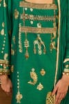 Buy_Masaba_Green Silk, Shantoon Foil Printing, Embroidery, Lace, Folkstone Kurta Pant Set _Online_at_Aza_Fashions