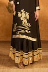 Shop_Masaba_Black Silk, Georgette Gota Patti, Foil Stillwater Bloom Anarkali With Kurta 
