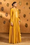 Buy Masaba Yellow Chanderi, Organza Foil Printing, Ochre Snow Light Anarkali With Dupatta Buy_Masaba_Yellow Chanderi, Organza Foil Printing, Ochre Snow Light Anarkali With Dupatta