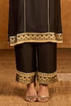 Masaba_Black Silk, Organza Embroidery, Gota Patti, Foil Vase Kurta And Culotte Set _Online_at_Aza_Fashions