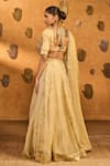 Shop Masaba Ivory Tissue, Silk Embroidery, Gota Patti, Zari, Tassels Sakura Lehenga Set at Aza Fashions Shop_Masaba_Ivory Tissue, Silk Embroidery, Gota Patti, Zari, Tassels Sakura Lehenga Set _at_Aza_Fashions