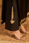 Shop_Masaba_Black Silk Embroidery, Foil Printing Round Neck Snowlight Kurta And Pant Set _Online_at_Aza_Fashions