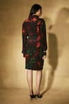 Shop_Nirmooha_Black Crepe Collared Flame Print Shirt And Skirt Set _at_Aza_Fashions