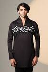 Buy_Sanjana Reddy Designs_Black Cotton Sequins Work Short Kurta _at_Aza_Fashions