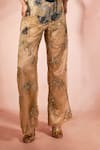 Nirmooha_Blue Microfiber, Tulle Embroidery, Sequins, Midnight Top And Contrast Pant Set _Online_at_Aza_Fashions