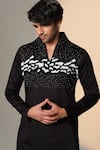 Shop_Sanjana Reddy Designs_Black Cotton Sequins Work Short Kurta _at_Aza_Fashions