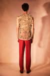 Shop_Nirmooha_Beige Tulle, Microfiber Embroidery Eternal Flame Tank Top With Pant _at_Aza_Fashions