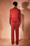 Shop_Nirmooha_Red Linen Flame Orange Utility Co-ord Set _at_Aza_Fashions