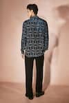 Shop_Nirmooha_Blue Crepe Midnight Signature Pattern Shirt With Pant _at_Aza_Fashions