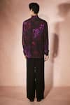 Shop_Nirmooha_Purple Crepe, Microfiber Plum Abstract Pattern Shirt And Pant Set _at_Aza_Fashions