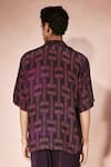 Shop_Nirmooha_Purple Crepe Abstract Pattern Shirt With Pant _at_Aza_Fashions