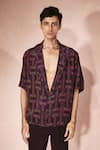 Buy_Nirmooha_Purple Crepe Abstract Pattern Shirt With Pant _Online_at_Aza_Fashions