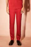 Buy_Nirmooha_Red Modal, Satin Flame Vest Set _Online_at_Aza_Fashions