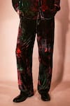 Buy_Nirmooha_Black Velvet Flame Pattern Shirt With Pant _Online_at_Aza_Fashions