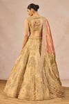 Shop_Masaba_Gold Tissue Embroidery, Stones, Sequins, Fasl E Gul 12 Kalis Bridal Lehenga Set _at_Aza_Fashions