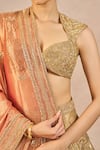 Masaba_Gold Tissue Embroidery, Stones, Sequins, Fasl E Gul 12 Kalis Bridal Lehenga Set _at_Aza_Fashions