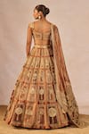 Shop_Masaba_Brown Tissue Embroidery, Sequins, Beads, Sitara 12 Kalis Bridal Lehenga Set _at_Aza_Fashions