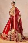 Masaba_Red Silk, Organza Embroidery, Zari Milan Ki Aas 12 Kalis Bridal Lehenga Set _at_Aza_Fashions