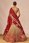 Masaba_Red Silk, Organza Embroidery, Zari Milan Ki Aas 12 Kalis Bridal Lehenga Set _Online_at_Aza_Fashions