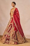 Buy_Masaba_Red Tissue, Silk, Organza Tenu Takdi Ravah 12 Kalis Bridal Lehenga Set _Online_at_Aza_Fashions