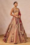 Shop_Masaba_Red Tissue, Silk, Organza Tenu Takdi Ravah 12 Kalis Bridal Lehenga Set _Online_at_Aza_Fashions