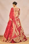 Shop_Masaba_Red Silk, Satin, Organza Mehakasa Paigaam 12 Kalis Bridal Lehenga Set _at_Aza_Fashions