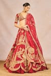 Buy_Masaba_Red Silk, Satin, Organza Mehakasa Paigaam 12 Kalis Bridal Lehenga Set _at_Aza_Fashions