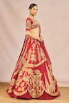 Buy_Masaba_Red Silk, Satin, Organza Mehakasa Paigaam 12 Kalis Bridal Lehenga Set _Online_at_Aza_Fashions