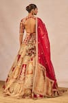 Masaba_Red Tissue, Organza Embroidery, Dil Ke Pass 12 Kalis Bridal Lehenga Set _Online_at_Aza_Fashions