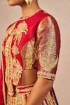 Buy_Masaba_Red Tissue, Organza Embroidery, Dil Ke Pass 12 Kalis Bridal Lehenga Set _Online_at_Aza_Fashions