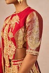 Masaba_Red Tissue, Organza Embroidery, Zari, Dil Ke Pass 12 Kalis Bridal Lehenga Set _at_Aza_Fashions