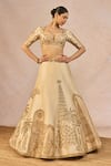 Masaba_Ivory Tissue, Organza Embroidery, Patchwork, Namkeen 12 Kalis Lehenga Set _at_Aza_Fashions