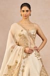 Masaba_Ivory Tissue, Organza Embroidery, Patchwork, Pehli Kiran 12 Kalis Lehenga Set _Online_at_Aza_Fashions