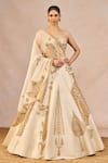 Buy_Masaba_Ivory Tissue, Organza Embroidery, Patchwork, Pehli Kiran 12 Kalis Lehenga Set _at_Aza_Fashions