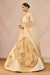 Shop_Masaba_Ivory Silk, Tissue, Net, Organza Embroidery, Noor Ban Gaye Lehenga Set _at_Aza_Fashions