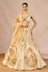 Masaba_Ivory Silk, Tissue, Organza Embroidery, Noor Ban Gaye Bridal Lehenga Set _at_Aza_Fashions