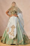 Buy_Masaba_Blue Silk, Organza Embroidery, Pehli Baarish 12 Kalis Bridal Lehenga Set _at_Aza_Fashions
