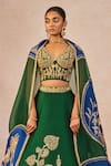 Buy_Masaba_Green Silk, Organza Embroidery, Pearls, Mehendi Rachke Bridal Lehenga Set _Online_at_Aza_Fashions