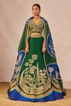 Buy_Masaba_Green Silk, Organza Embroidery, Pearls, Mehendi Rachke Bridal Lehenga Set _at_Aza_Fashions
