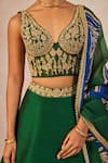 Masaba_Green Silk, Organza Embroidery, Pearls, Mehendi Rachke Bridal Lehenga Set _Online