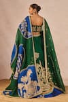 Masaba_Green Silk, Organza Embroidery, Stones, Mirrors, Mehendi Rachke Lehenga Set _Online_at_Aza_Fashions
