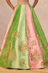 Shop_Masaba_Pink Silk, Organza, Tissue Embroidery, Gulposh 12 Kalis Pankha Lehenga Set _Online_at_Aza_Fashions